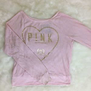LPINK OFF SHOULDER SLOUCHY VS SWEATSHIRT